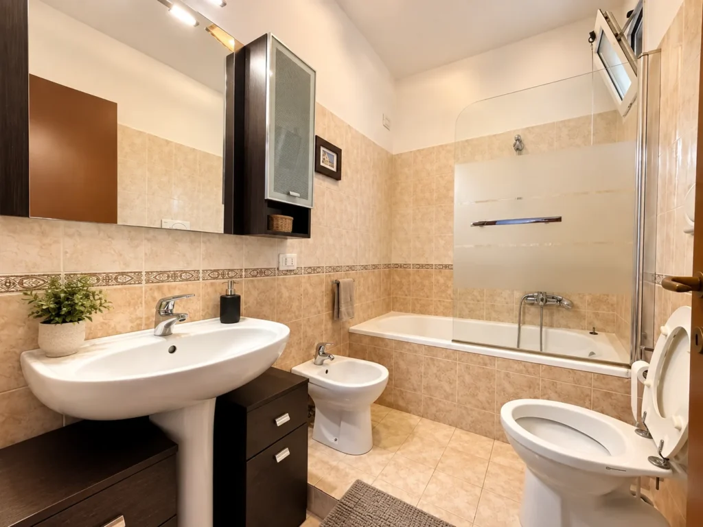 Bagno principale con vasca e sanitari, immagine 6 di 10